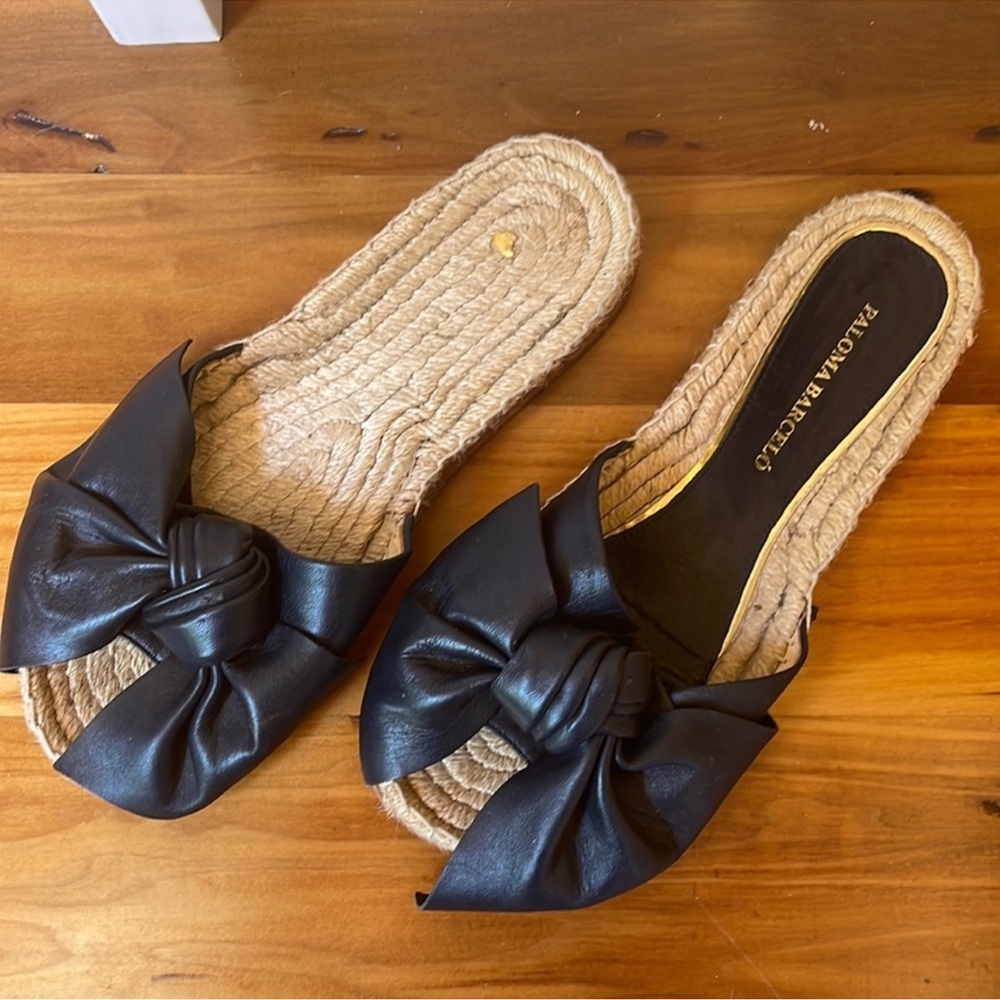 Paloma Barcelo Navy Espadrille Shoes with Bow